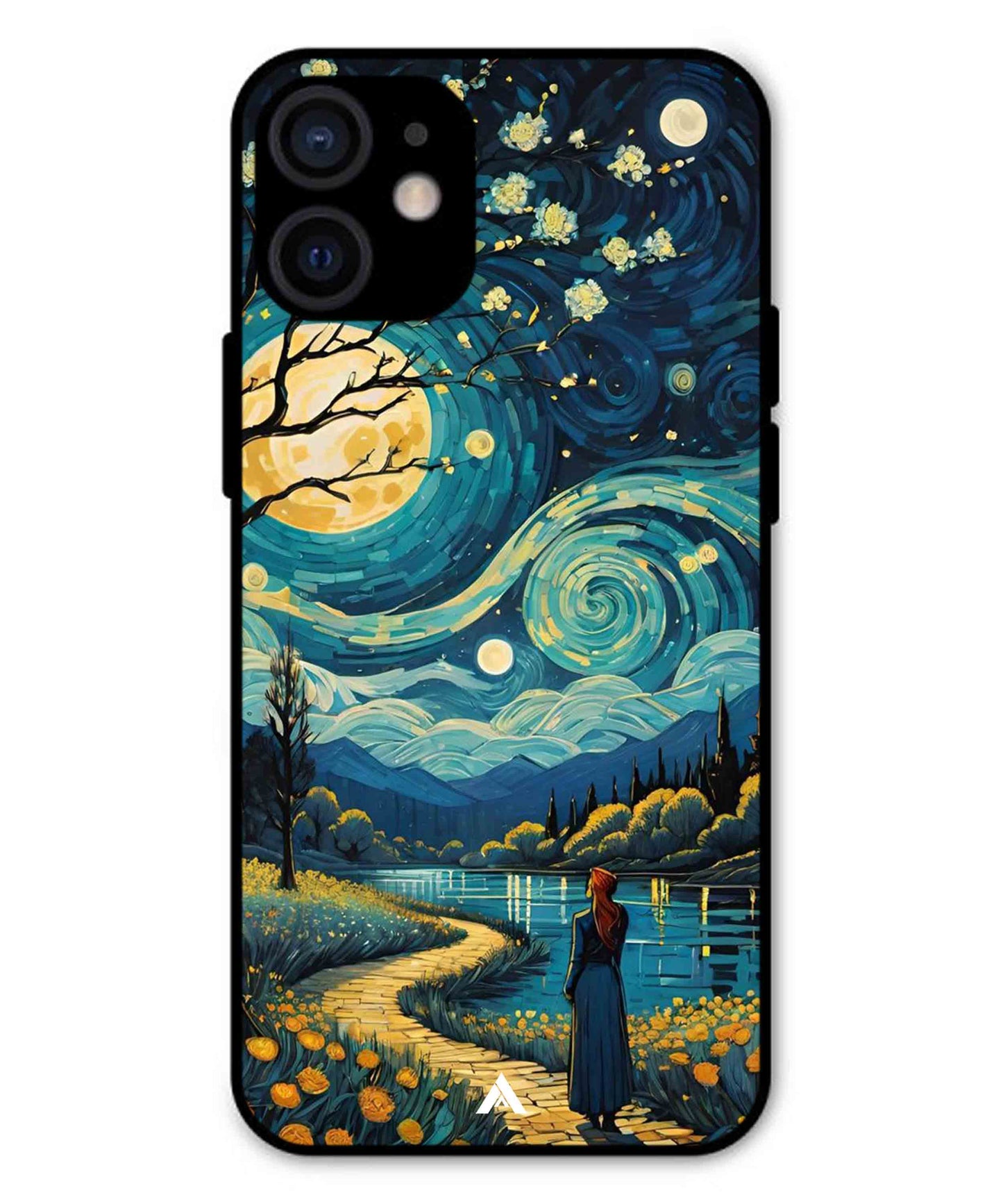 Starry Eve Art Aesthetic Metal Back Cover Phone Case for iPhone 13 Mini