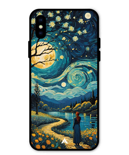 Starry Eve Art Aesthetic Metal Back Cover Phone Case for iPhone X