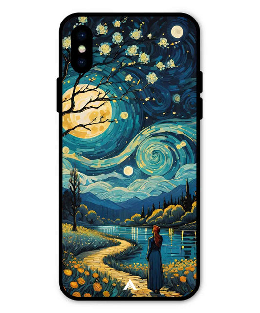 Starry Eve Art Aesthetic Metal Back Cover Phone Case for iPhone Xs