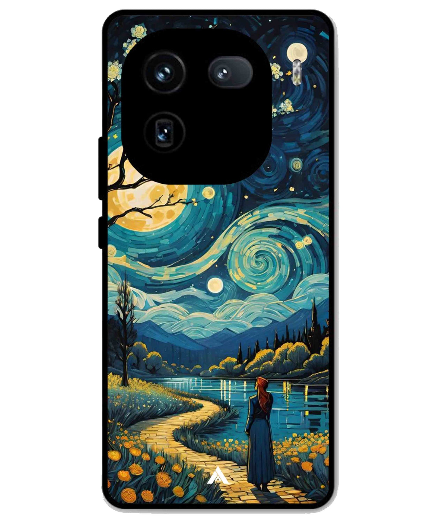 Starry Eve Art Aesthetic Metal Back Cover Phone Case for iQOO 12