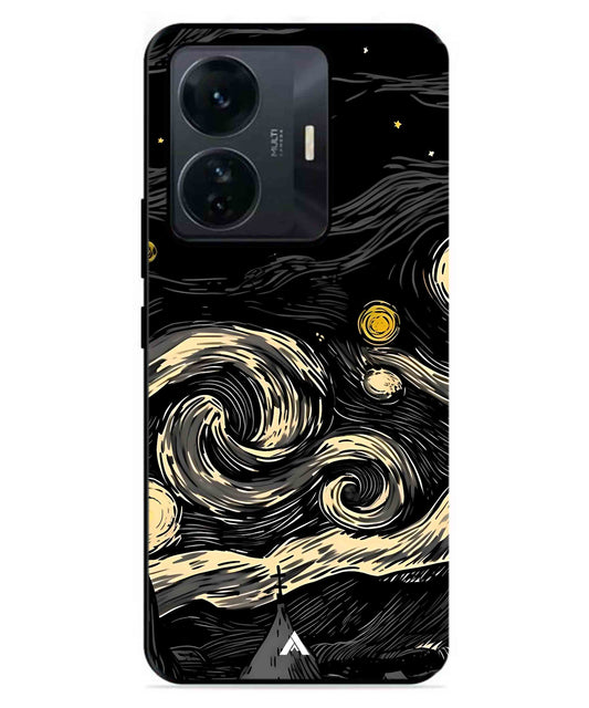 Starry Night Aesthetic Metal Back Cover Phone Case for IQOO Z6 Pro