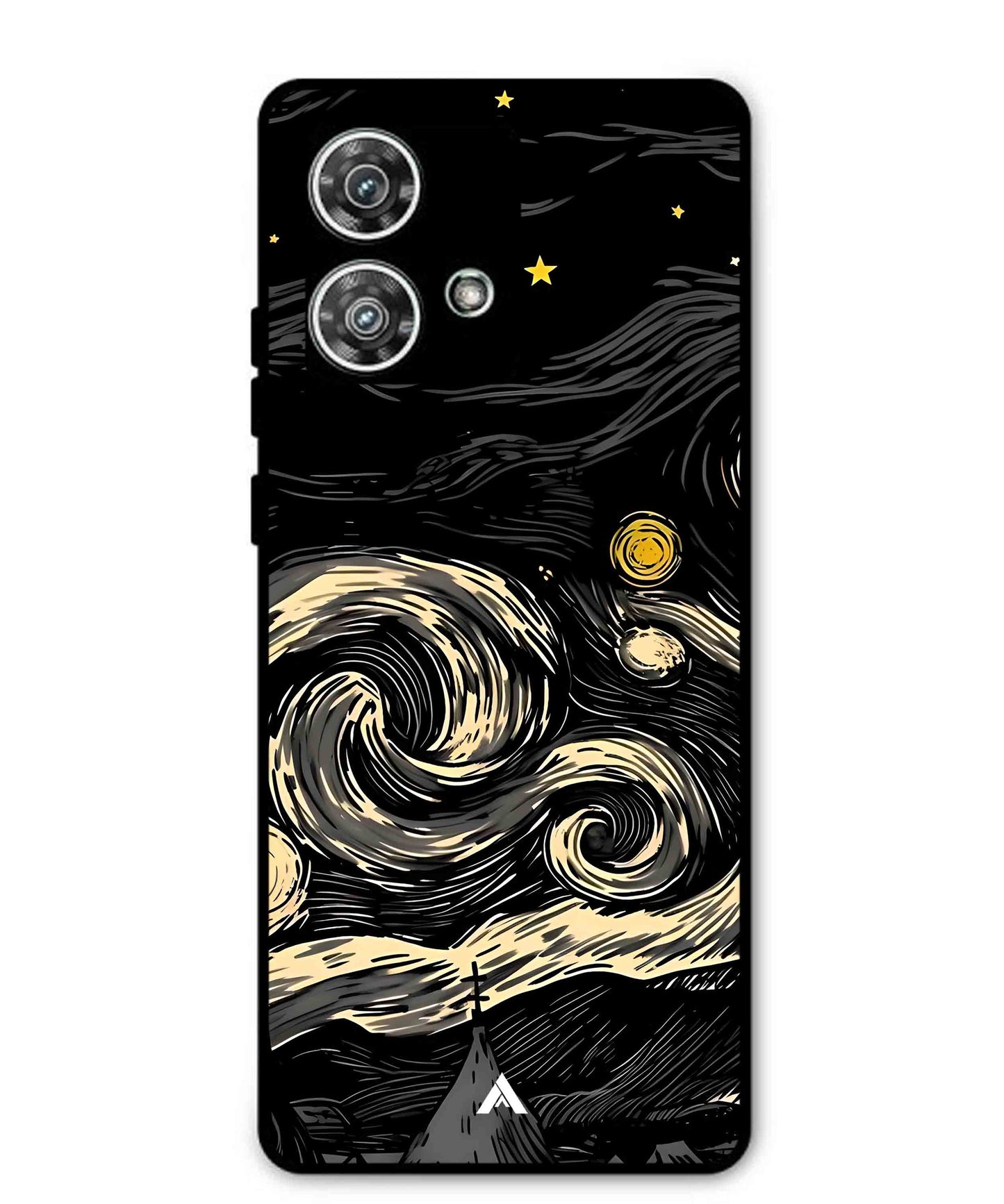 Starry Night Aesthetic Metal Back Cover Phone Case for Moto Edge 40 Neo
