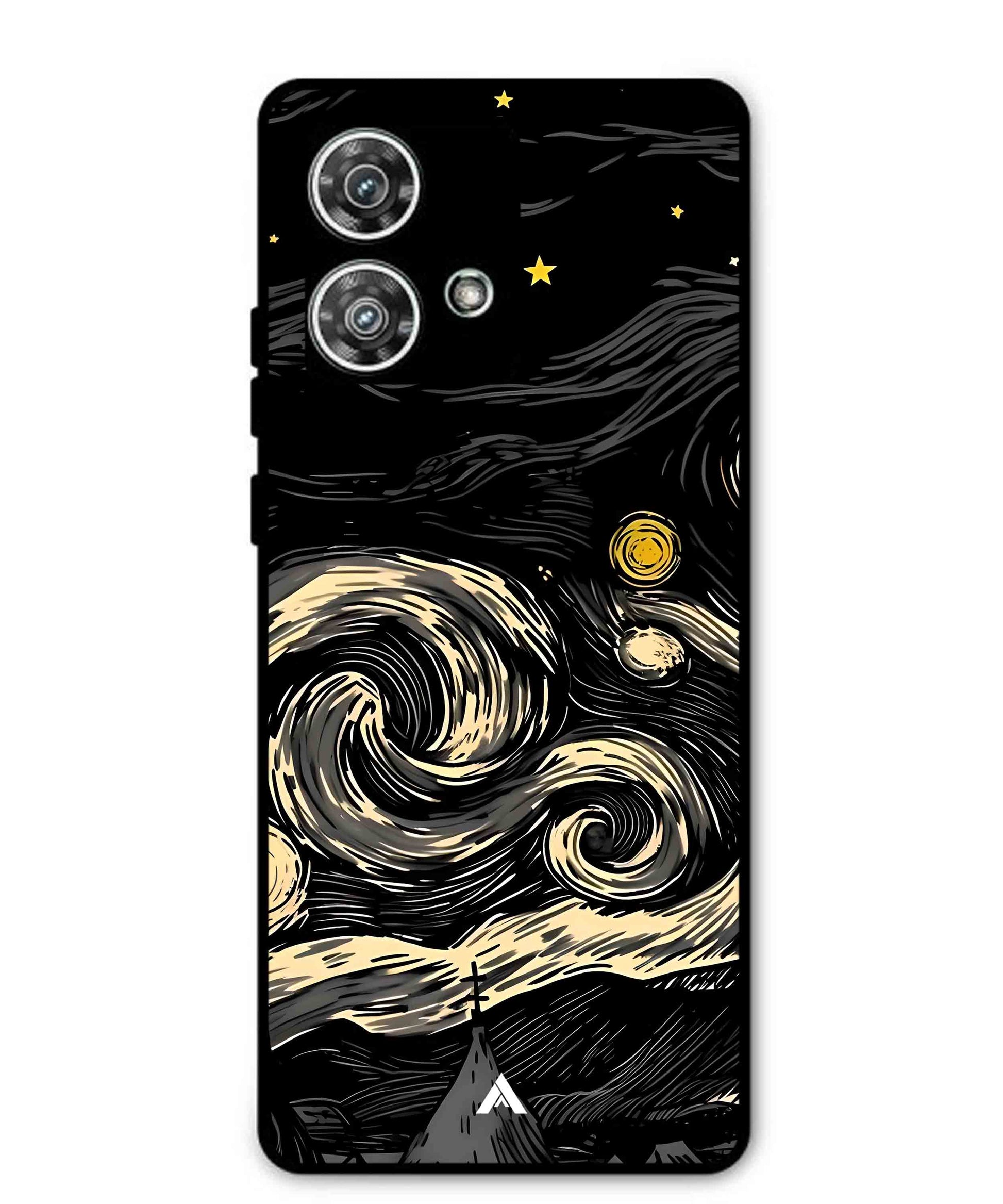 Starry Night Aesthetic Metal Back Cover Phone Case for Moto Edge 40 Neo