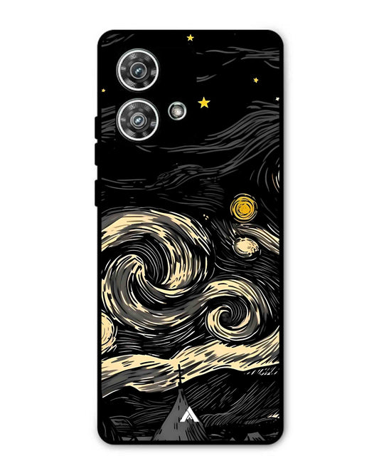 Starry Night Aesthetic Metal Back Cover Phone Case for Moto Edge 40 Neo