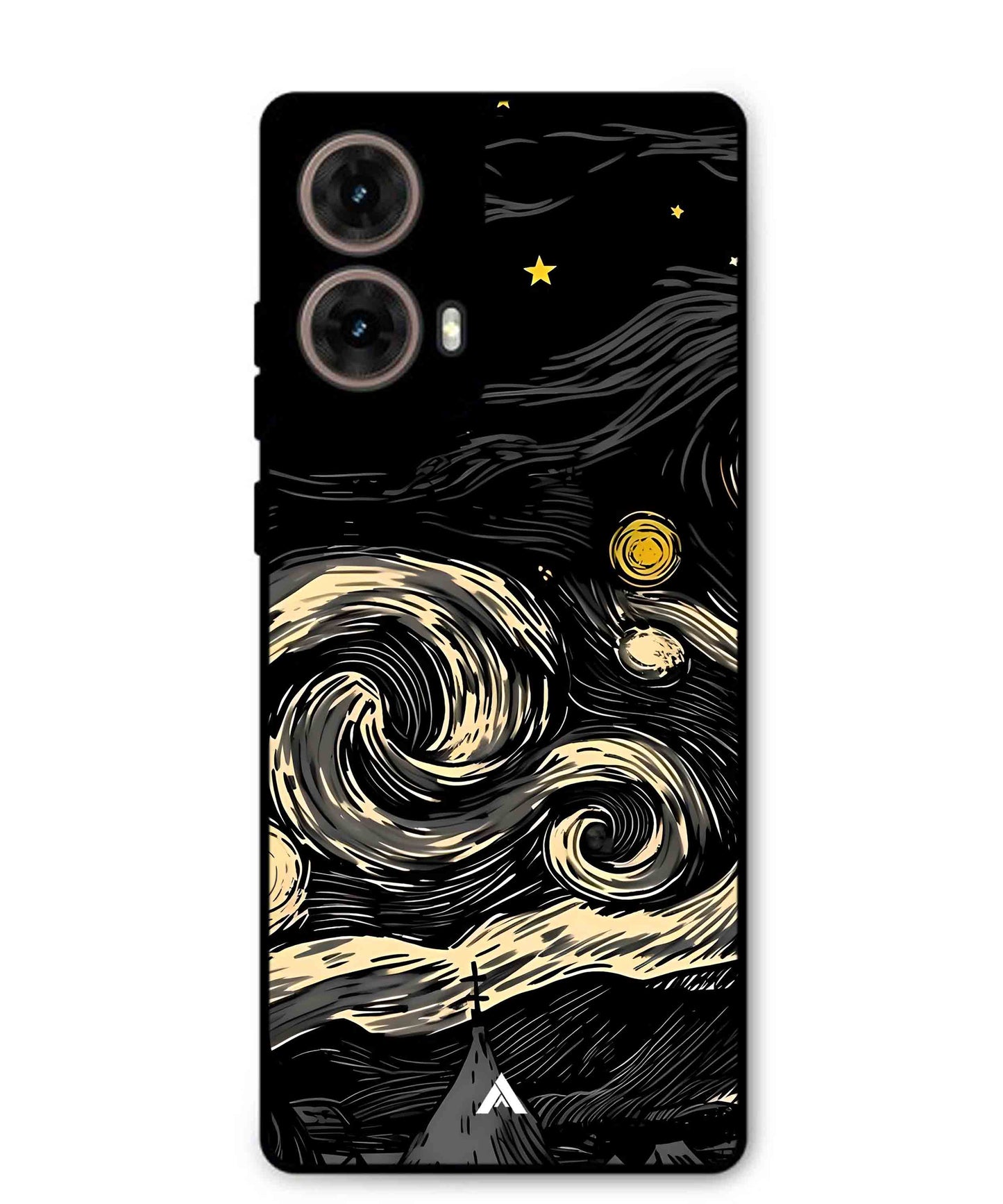 Starry Night Aesthetic Metal Back Cover Phone Case for Moto Edge 50 Fusion
