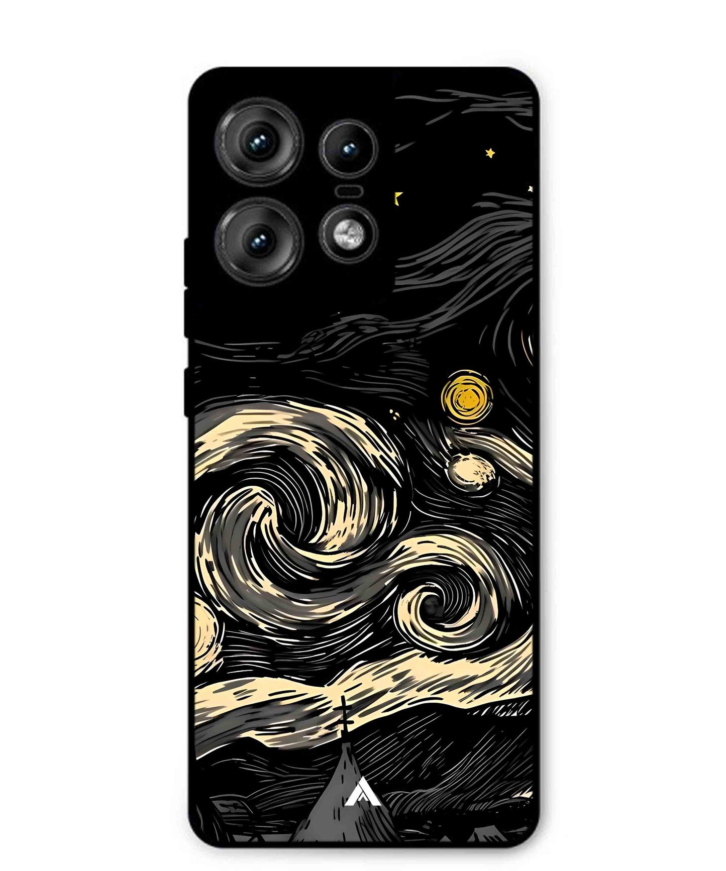 Starry Night Aesthetic Metal Back Cover Phone Case for Moto Edge 50 Pro