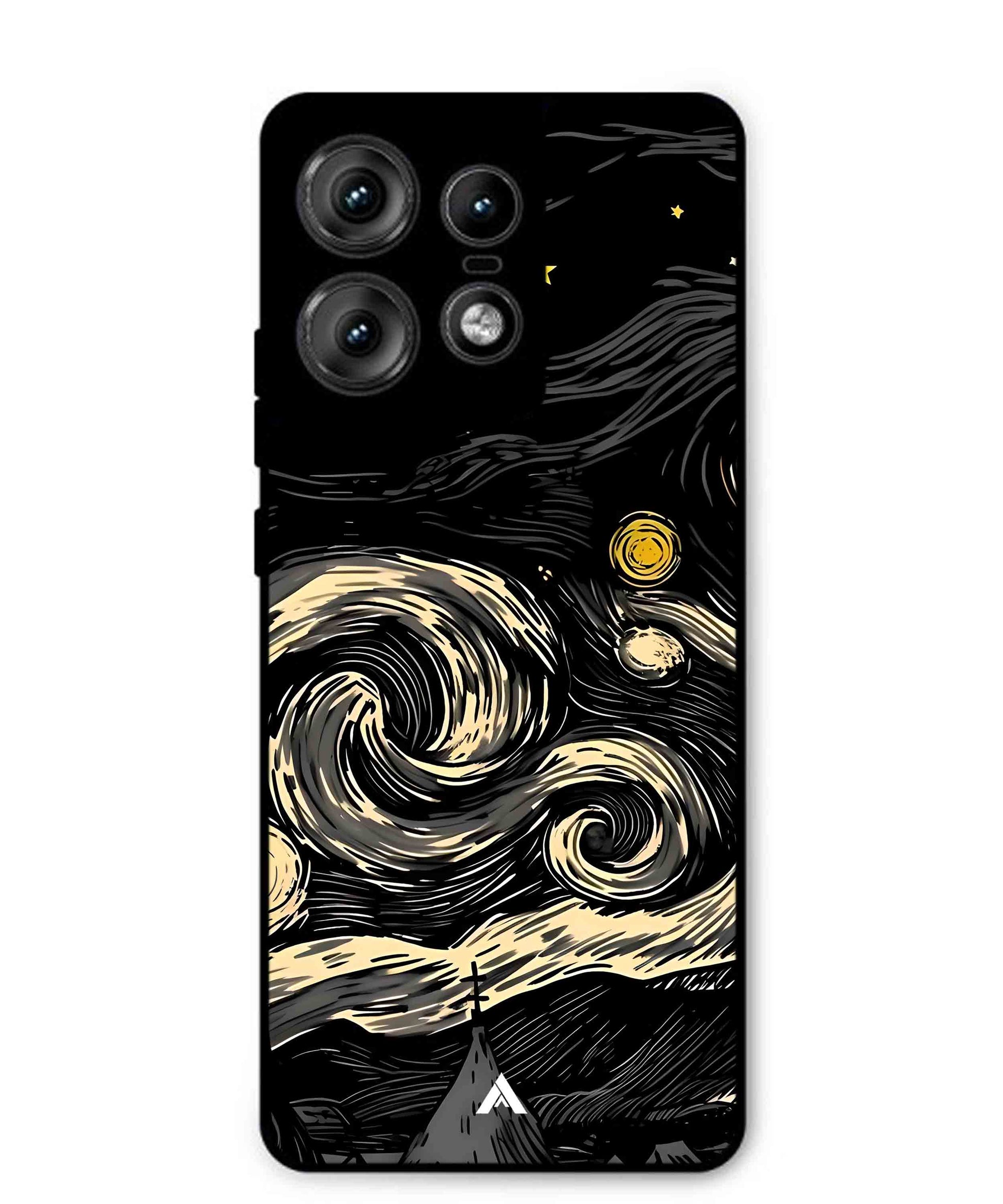 Starry Night Aesthetic Metal Back Cover Phone Case for Moto Edge 50 Pro