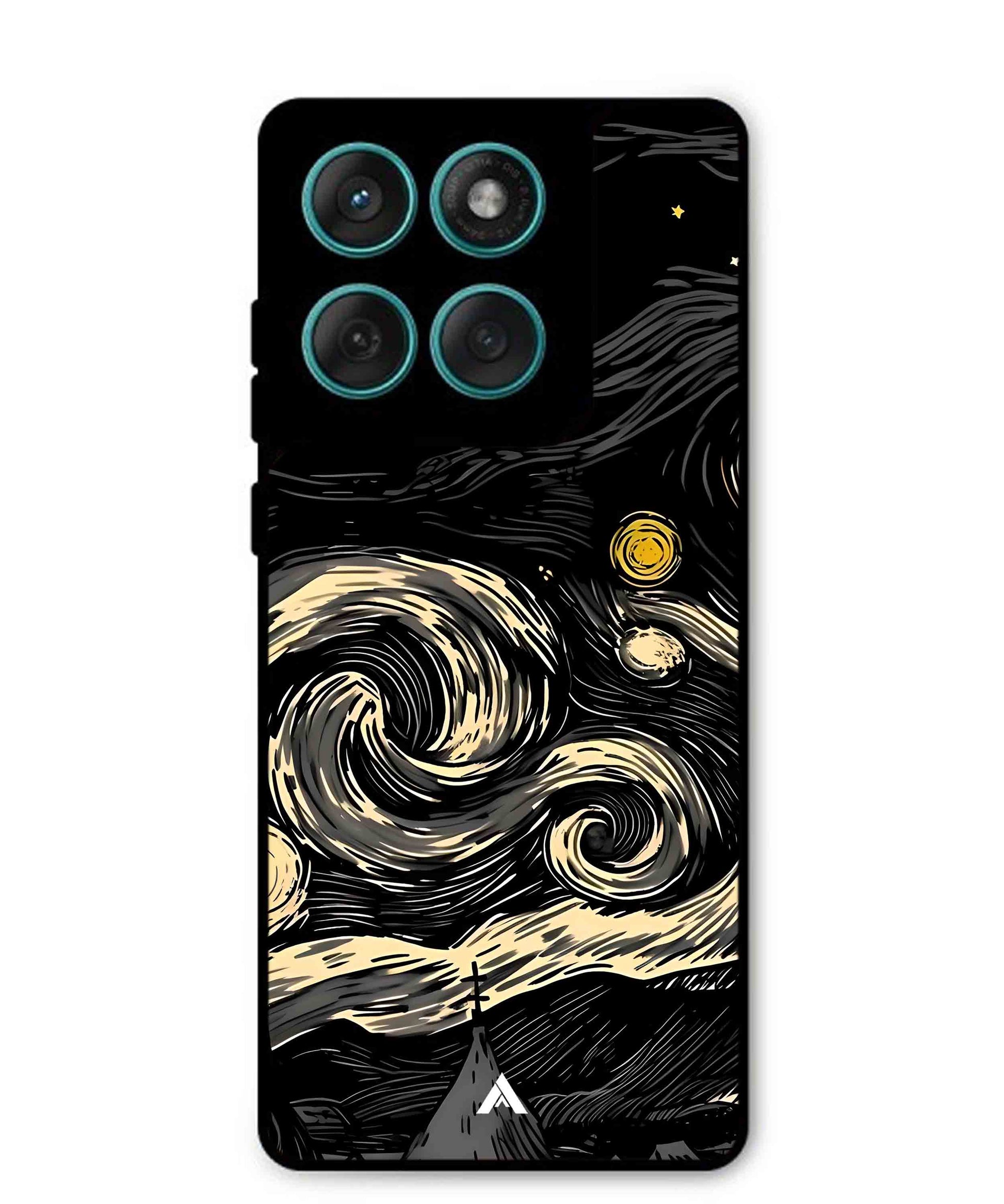 Starry Night Aesthetic Metal Back Cover Phone Case for Moto Edge 60 Fusion