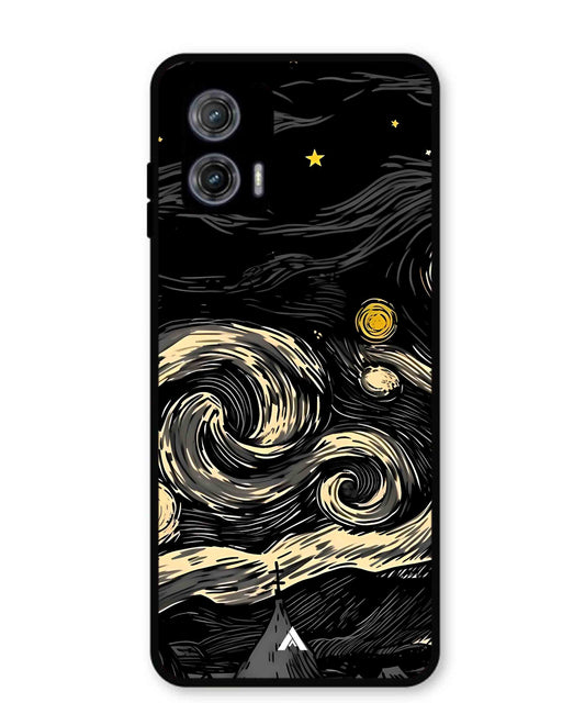 Starry Night Aesthetic Metal Back Cover Phone Case for Moto G73