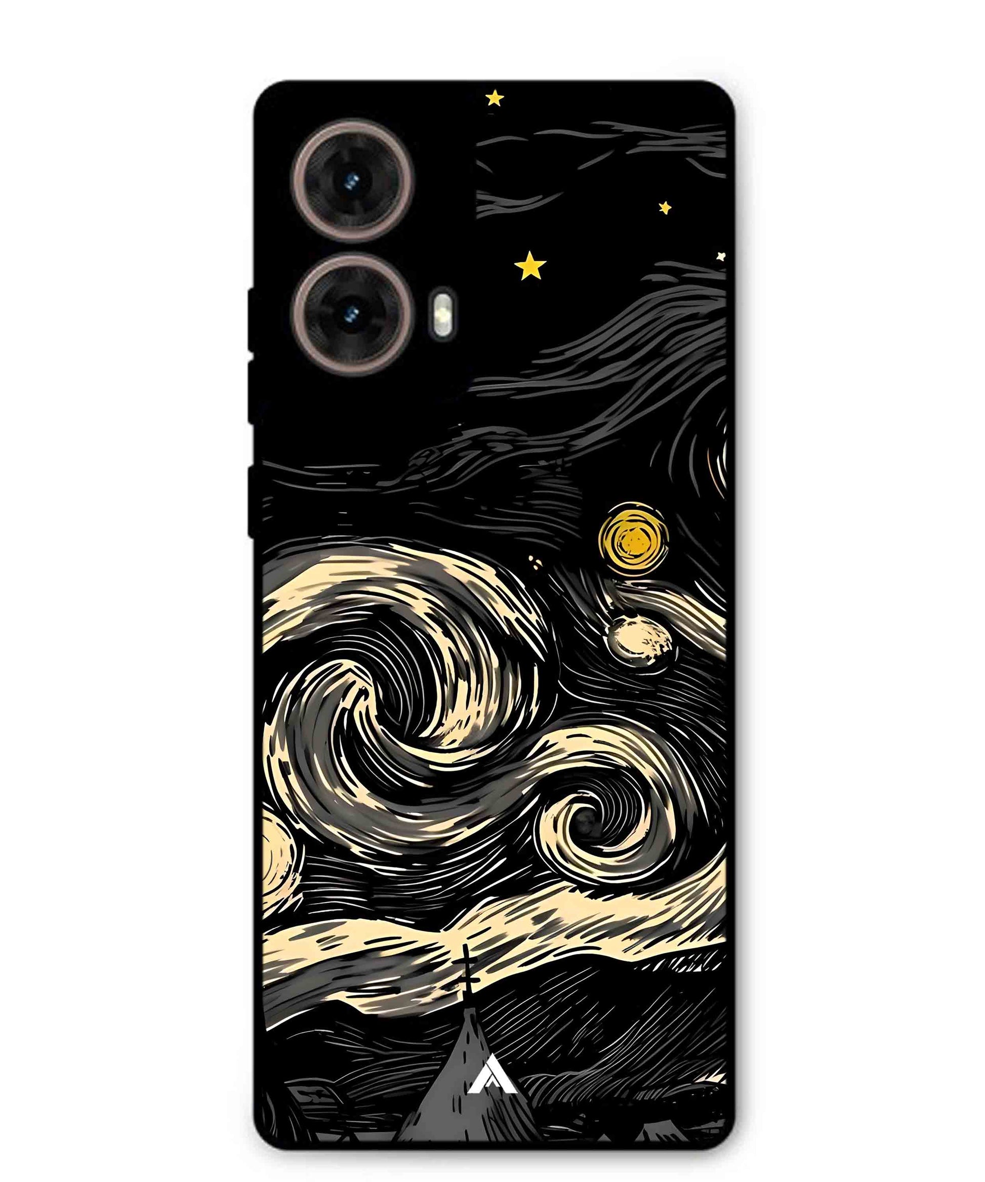 Starry Night Aesthetic Metal Back Cover Phone Case for Moto G85