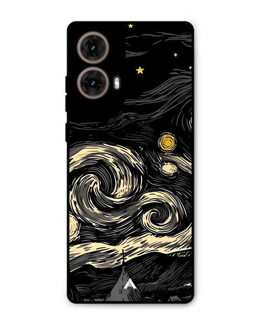 Starry Night Aesthetic Metal Back Cover Phone Case for Moto G85