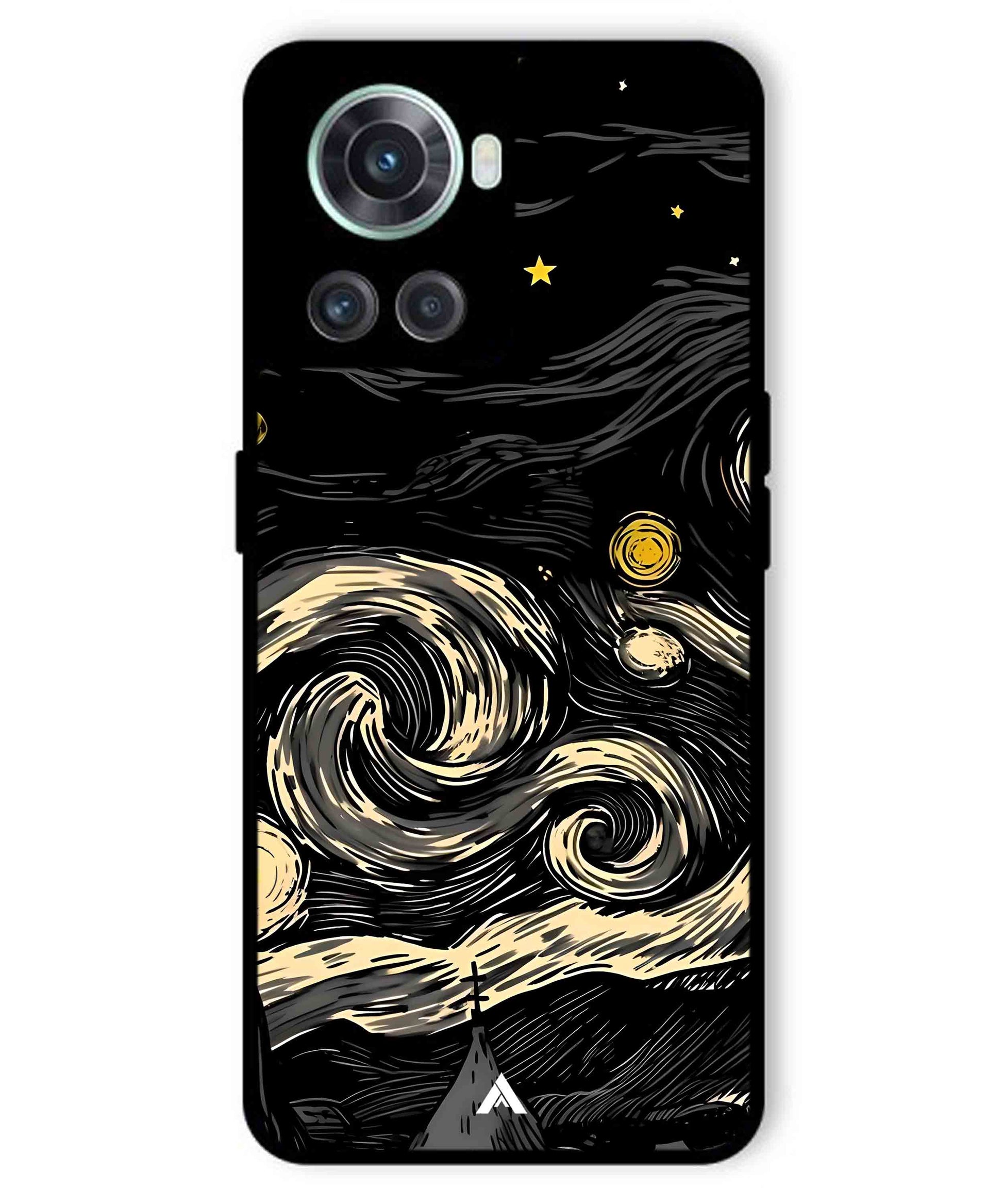 Starry Night Aesthetic Metal Back Cover Phone Case for Oneplus 10R