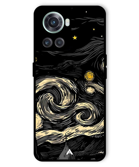 Starry Night Aesthetic Metal Back Cover Phone Case for Oneplus 10R