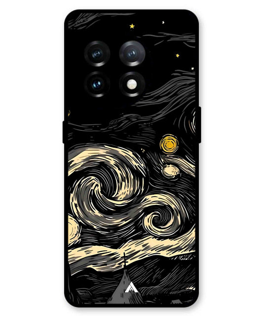 Starry Night Aesthetic Metal Back Cover Phone Case for Oneplus 11