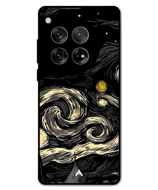 Starry Night Aesthetic Metal Back Cover Phone Case for Oneplus 12