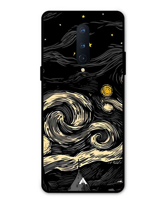 Starry Night Aesthetic Metal Back Cover Phone Case for Oneplus 8