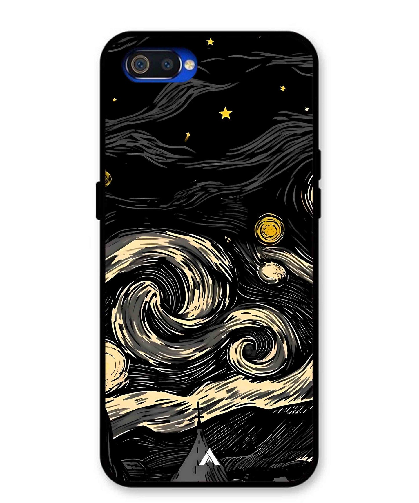 Starry Night Aesthetic Metal Back Cover Phone Case for Oppo A1K