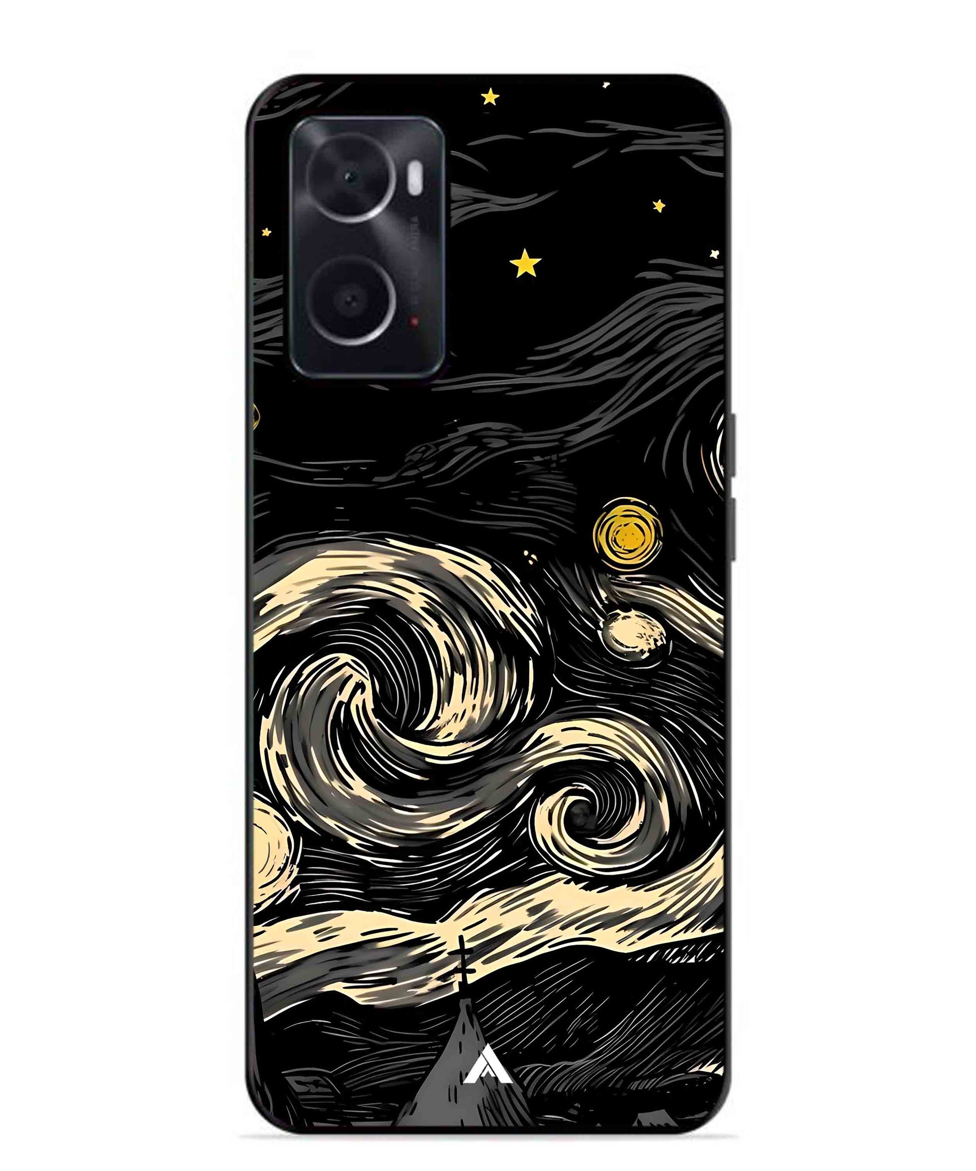 Starry Night Aesthetic Metal Back Cover Phone Case for Oppo A36