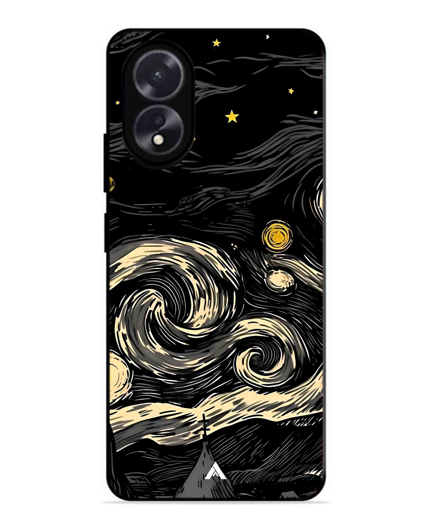 Starry Night Aesthetic Metal Back Cover Phone Case for Oppo A38