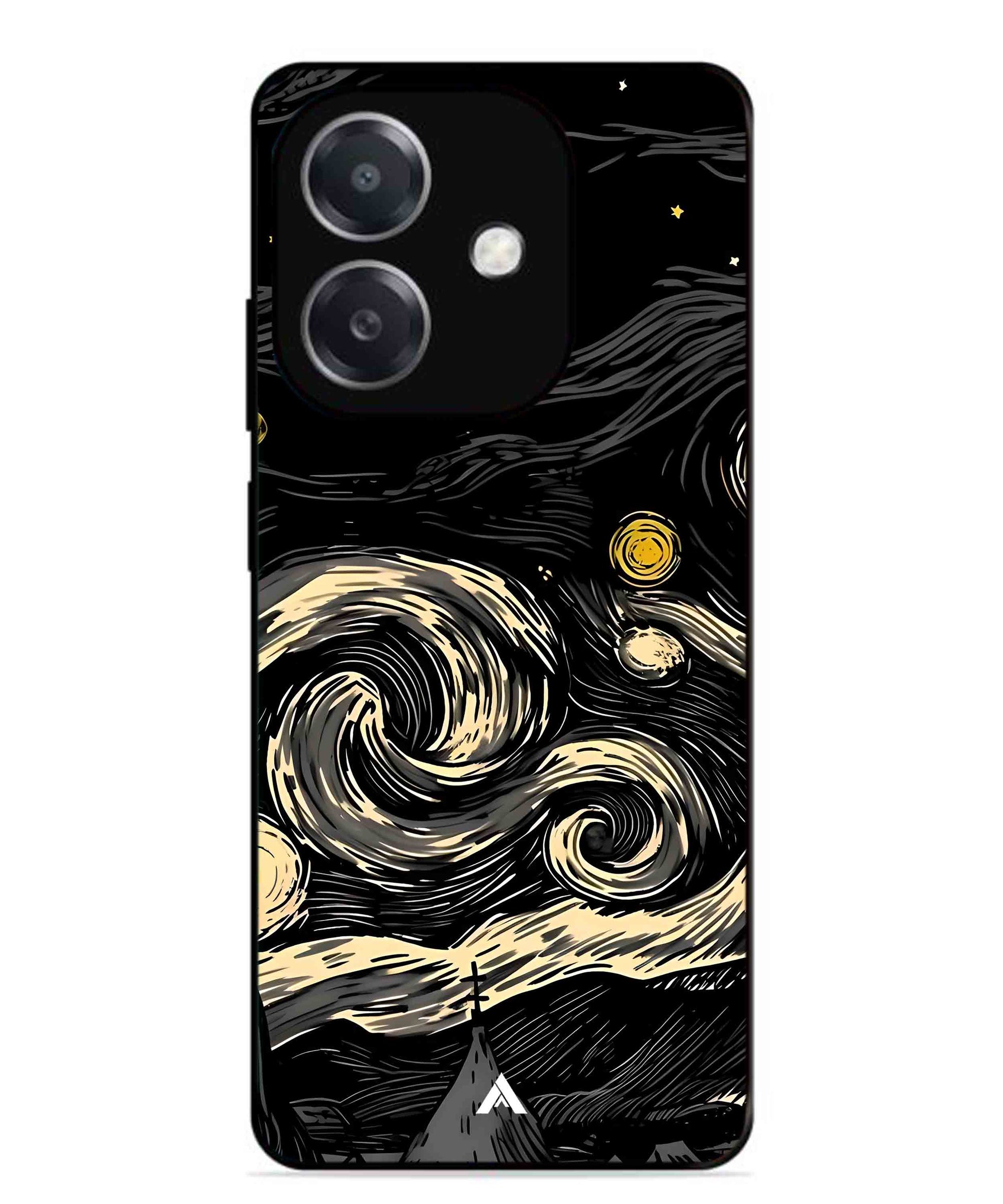 Starry Night Aesthetic Metal Back Cover Phone Case for Oppo A3