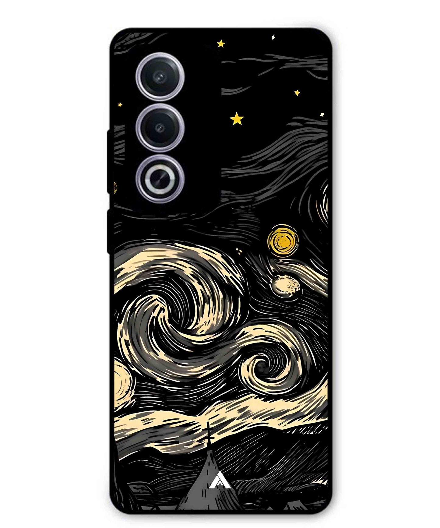 Starry Night Aesthetic Metal Back Cover Phone Case for Oppo A3 Pro