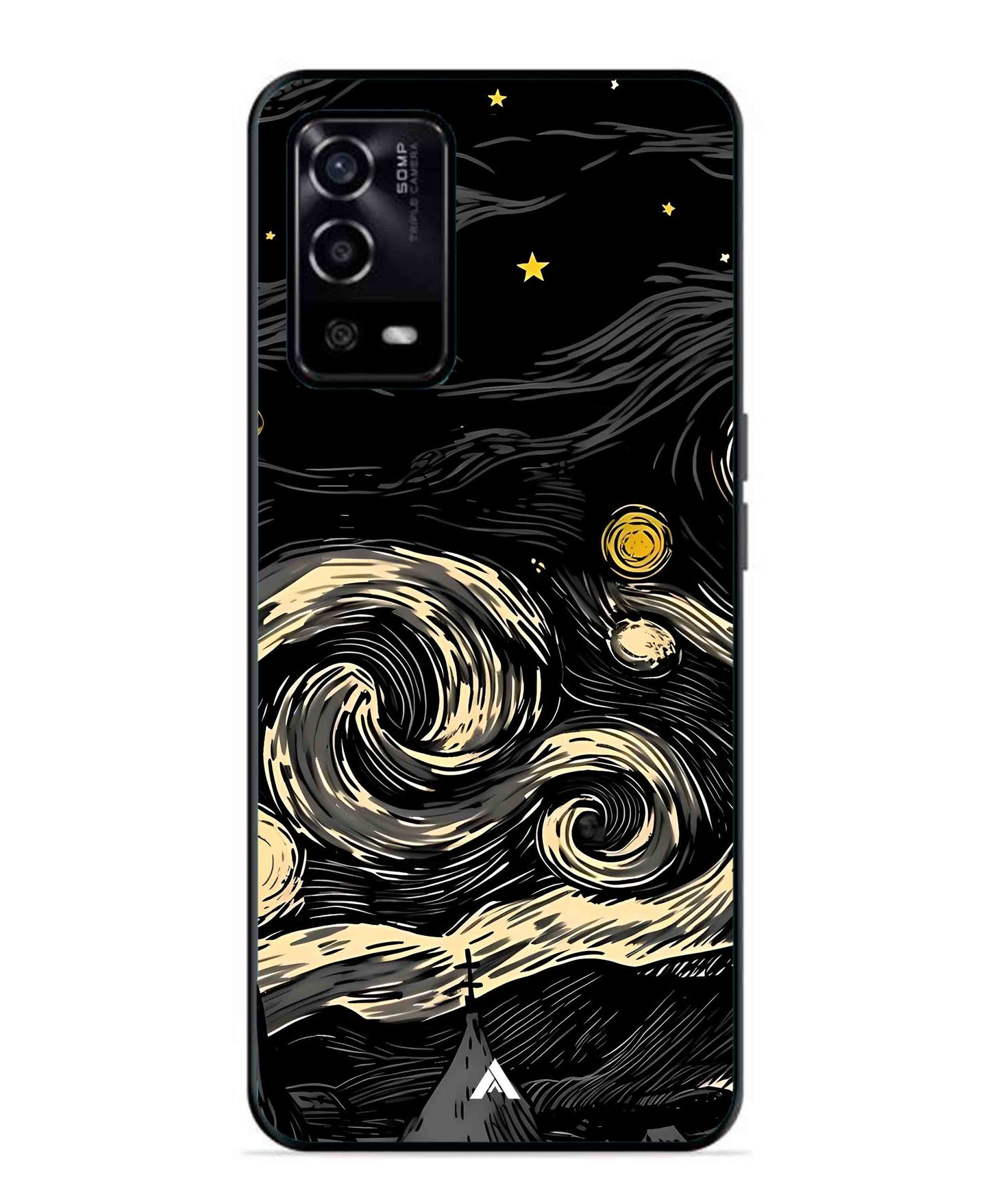 Starry Night Aesthetic Metal Back Cover Phone Case for Oppo A53s