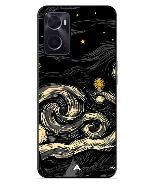Starry Night Aesthetic Metal Back Cover Phone Case for Oppo A76
