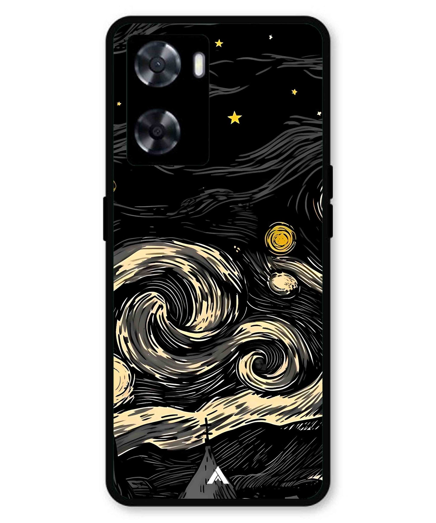 Starry Night Aesthetic Metal Back Cover Phone Case for Oppo A77