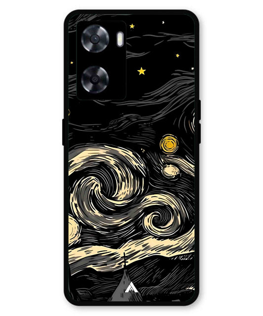 Starry Night Aesthetic Metal Back Cover Phone Case for Oppo A77