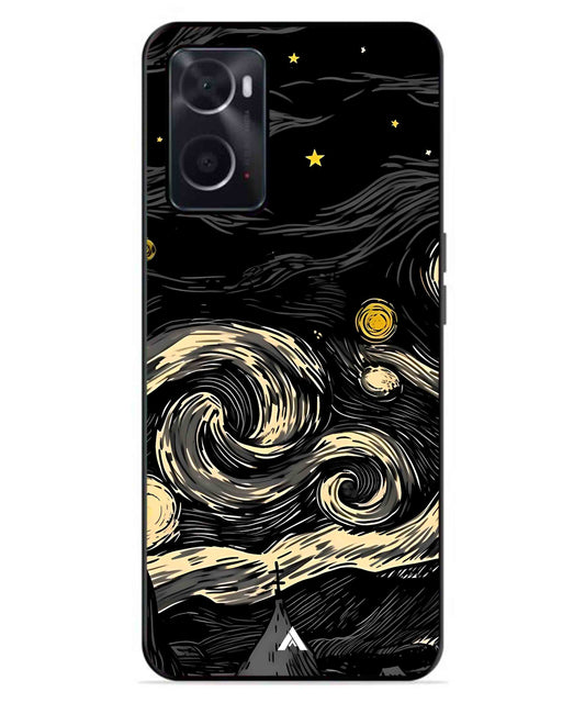 Starry Night Aesthetic Metal Back Cover Phone Case for Oppo A96