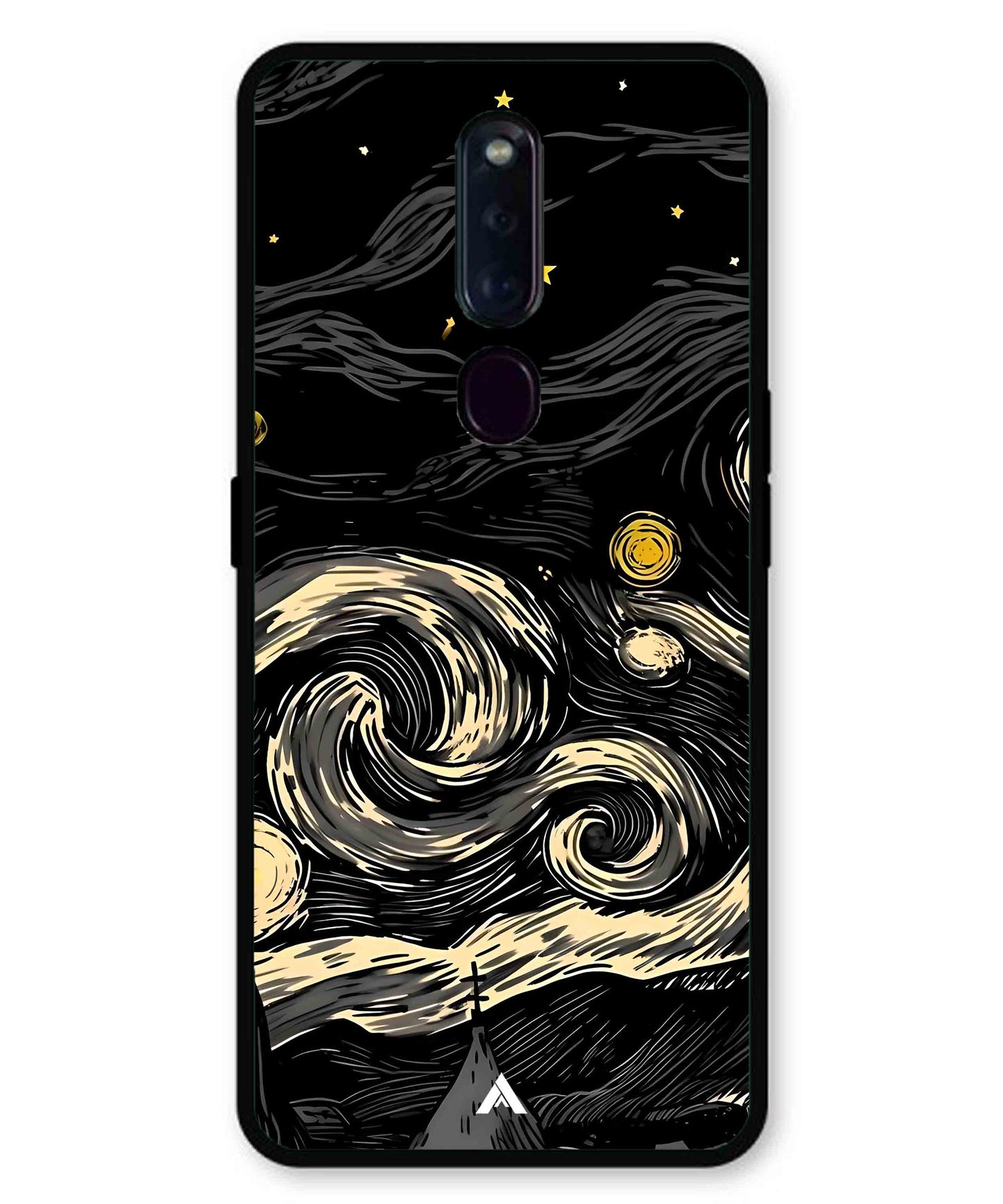 Starry Night Aesthetic Metal Back Cover Phone Case for Oppo F11 Pro