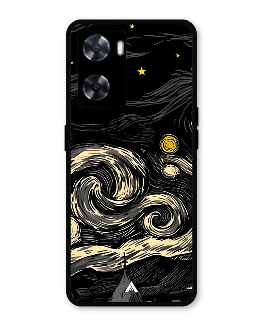 Starry Night Aesthetic Metal Back Cover Phone Case for Oppo K10