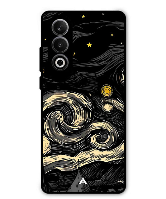 Starry Night Aesthetic Metal Back Cover Phone Case for Oppo K12