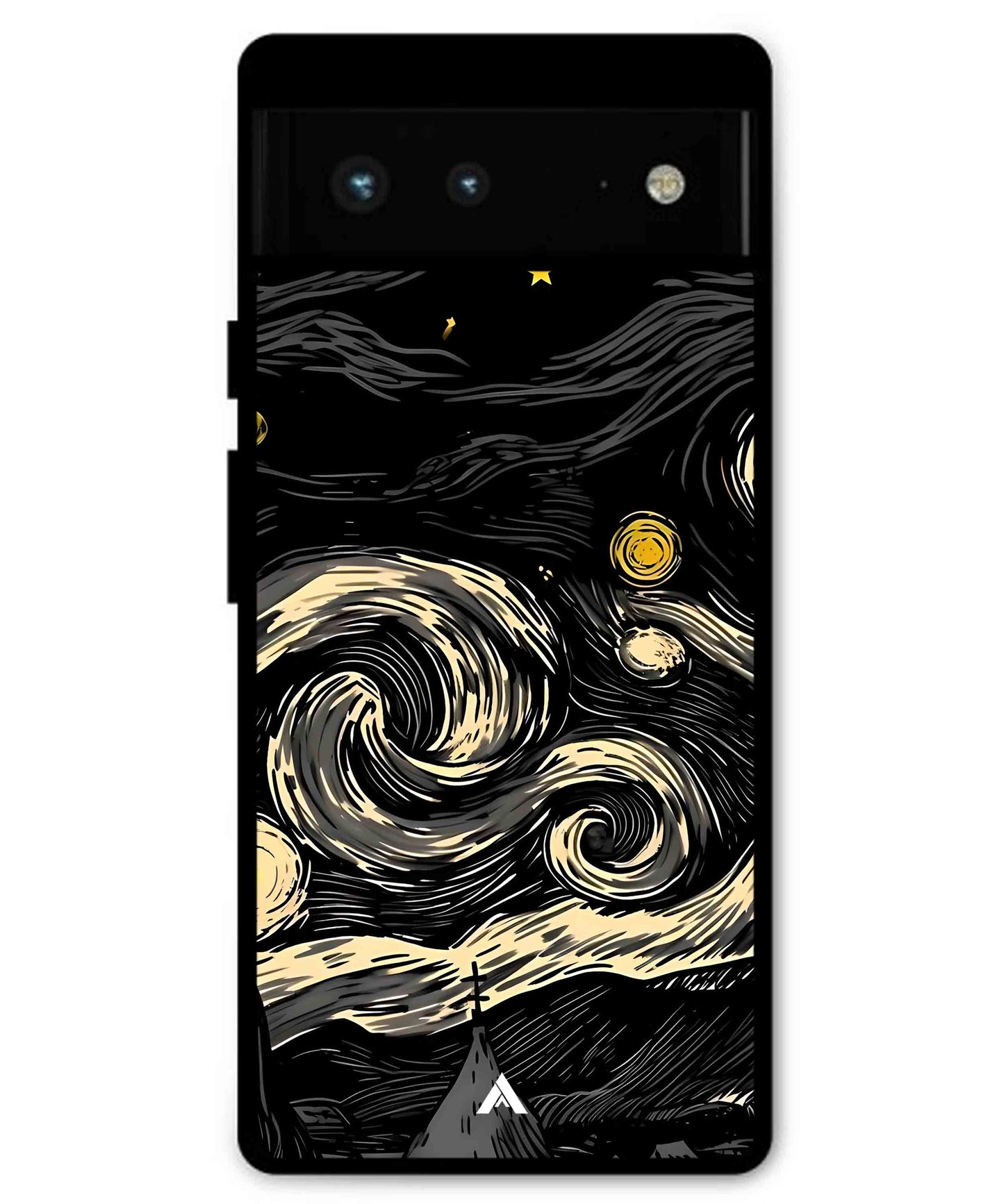 Starry Night Aesthetic Metal Back Cover Phone Case for Pixel 6A