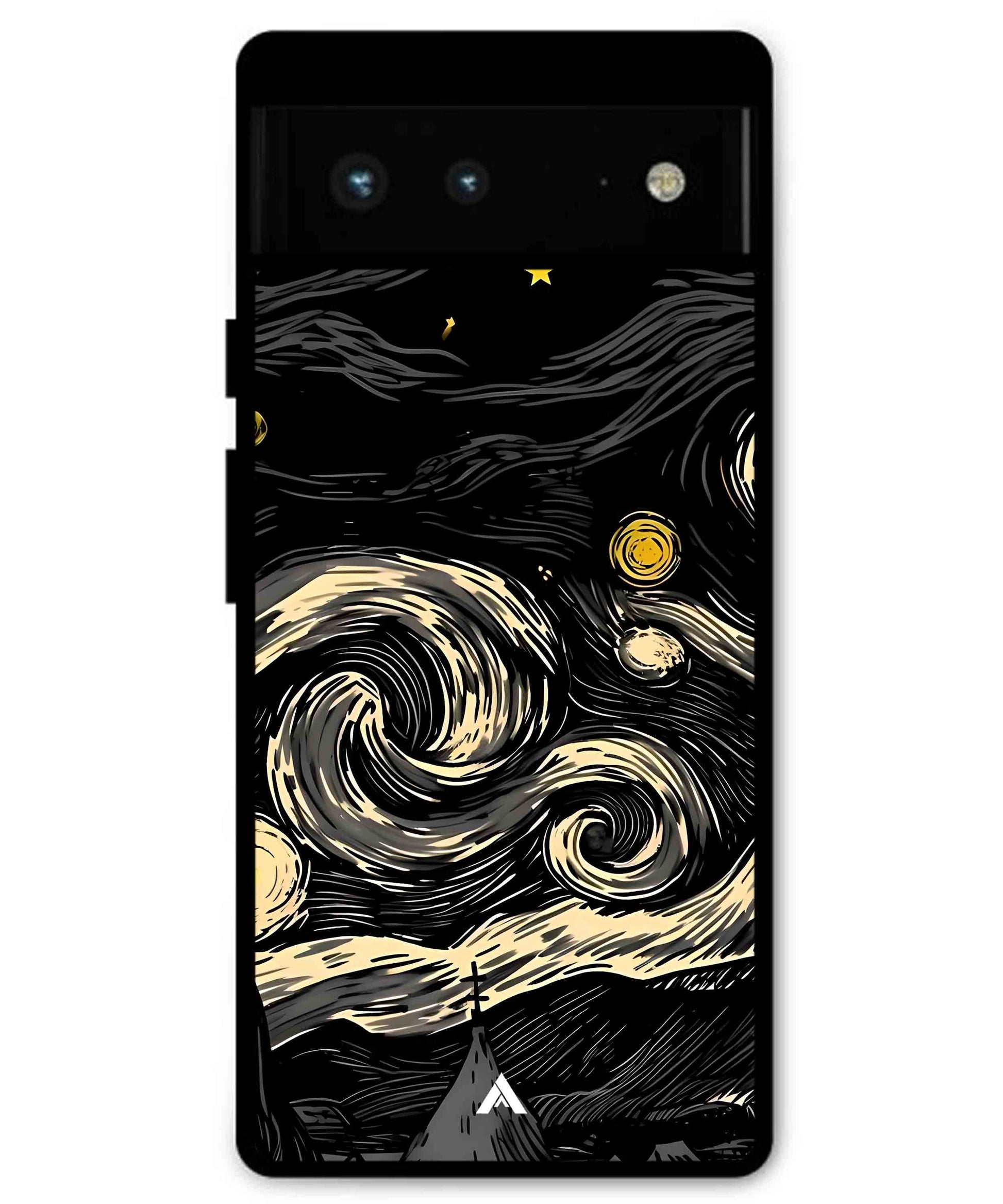 Starry Night Aesthetic Metal Back Cover Phone Case for Pixel 7