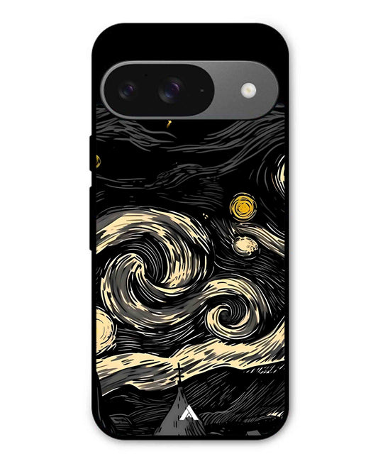 Starry Night Aesthetic Metal Back Cover Phone Case for Pixel 9