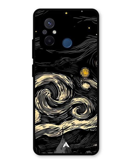 Starry Night Aesthetic Metal Back Cover Phone Case for Poco C55