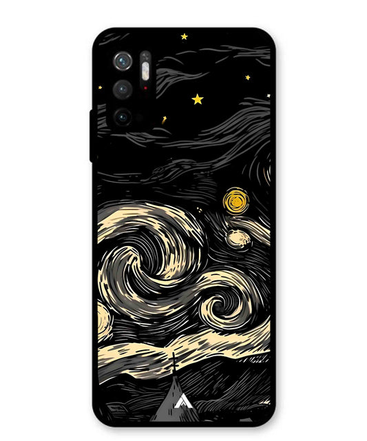 Starry Night Aesthetic Metal Back Cover Phone Case for Poco M3 Pro