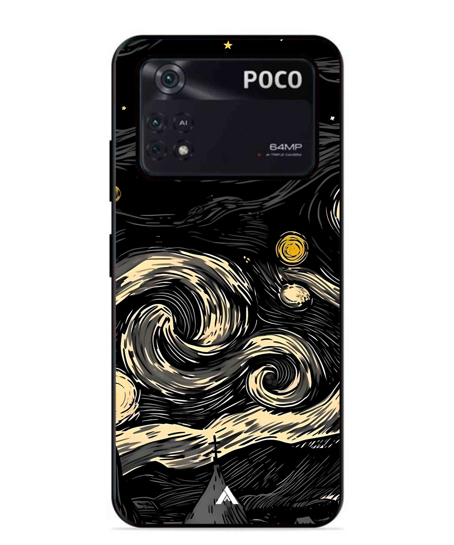 Starry Night Aesthetic Metal Back Cover Phone Case for Poco X4 Pro
