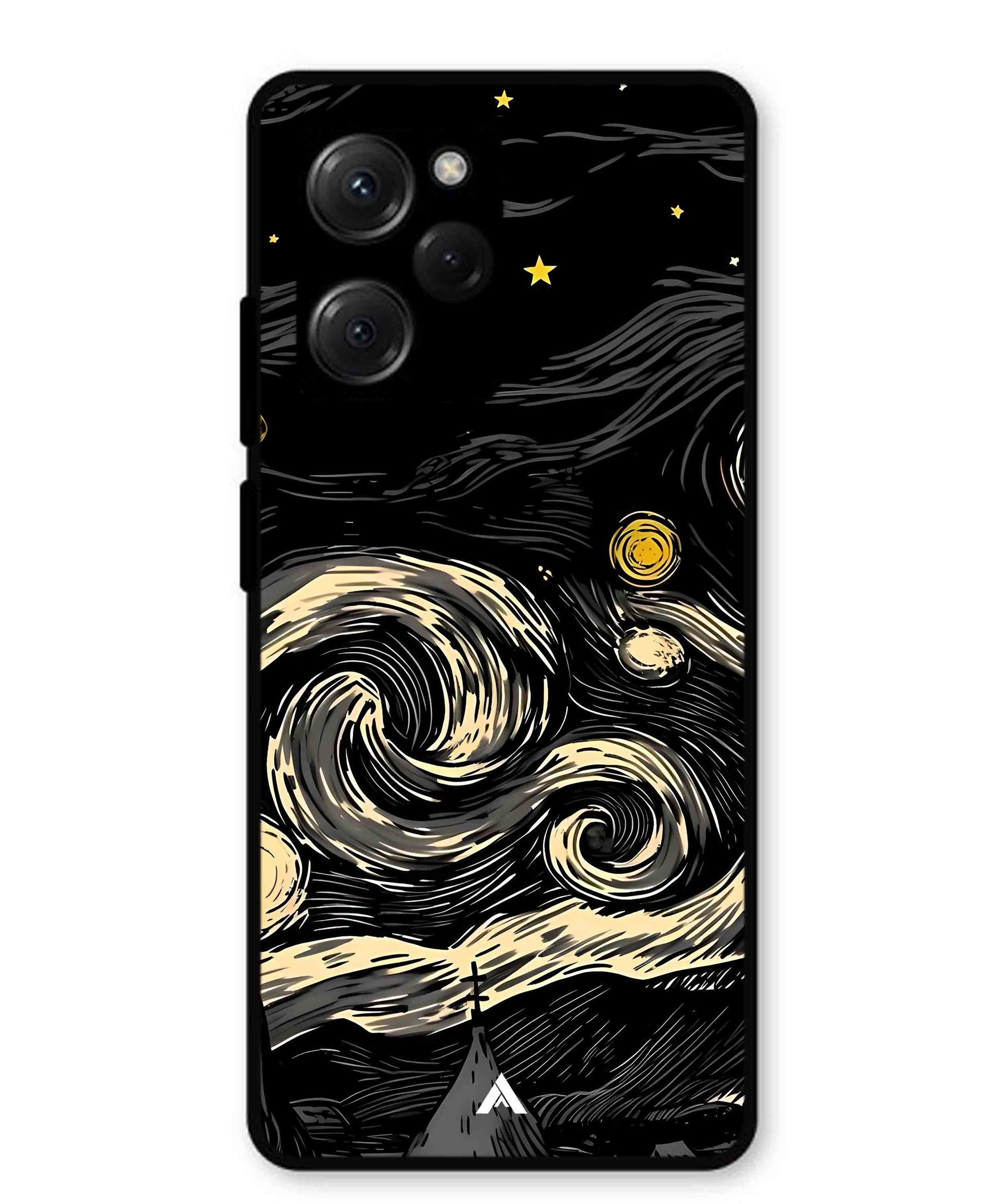 Starry Night Aesthetic Metal Back Cover Phone Case for Poco X5 Pro