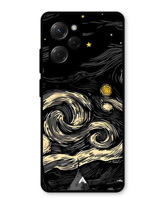 Starry Night Aesthetic Metal Back Cover Phone Case for Poco X5 Pro