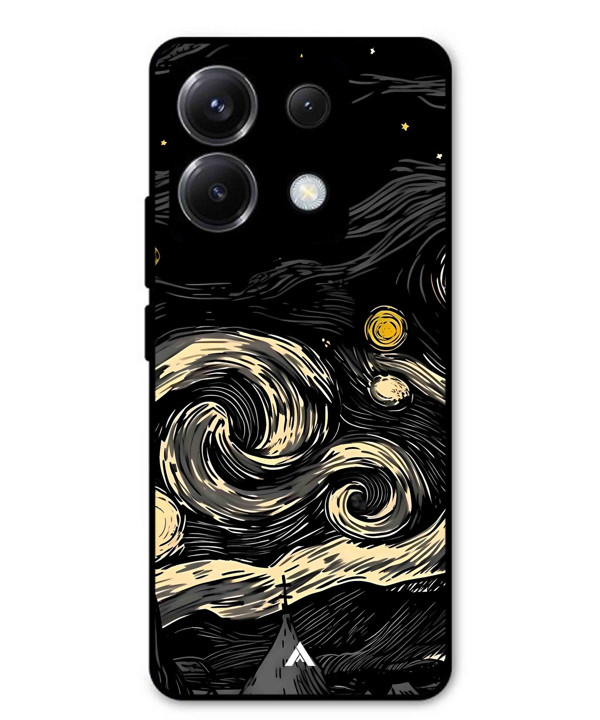 Starry Night Aesthetic Metal Back Cover Phone Case for Poco X6