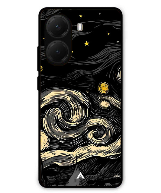 Starry Night Aesthetic Metal Back Cover Phone Case for Poco X7 Pro