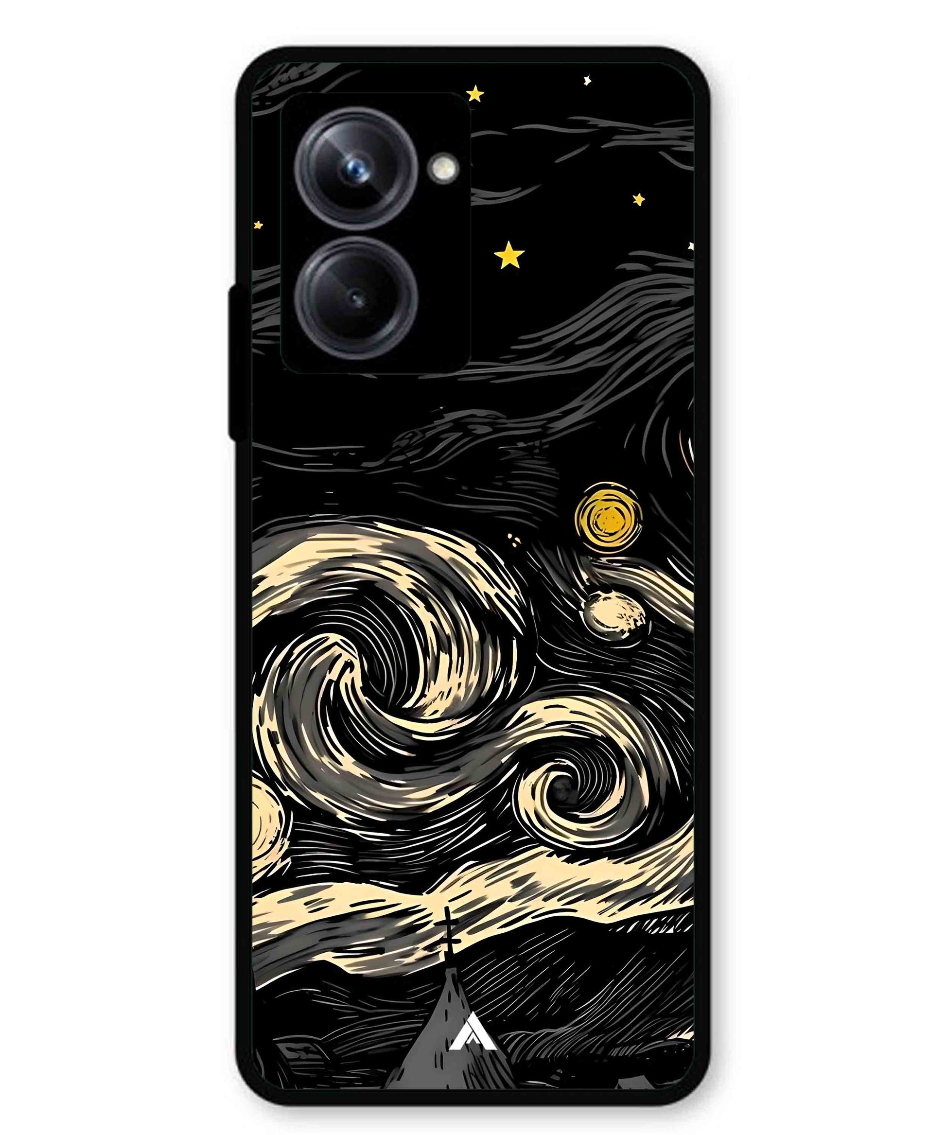 Starry Night Aesthetic Metal Back Cover Phone Case for Realme 10 Pro