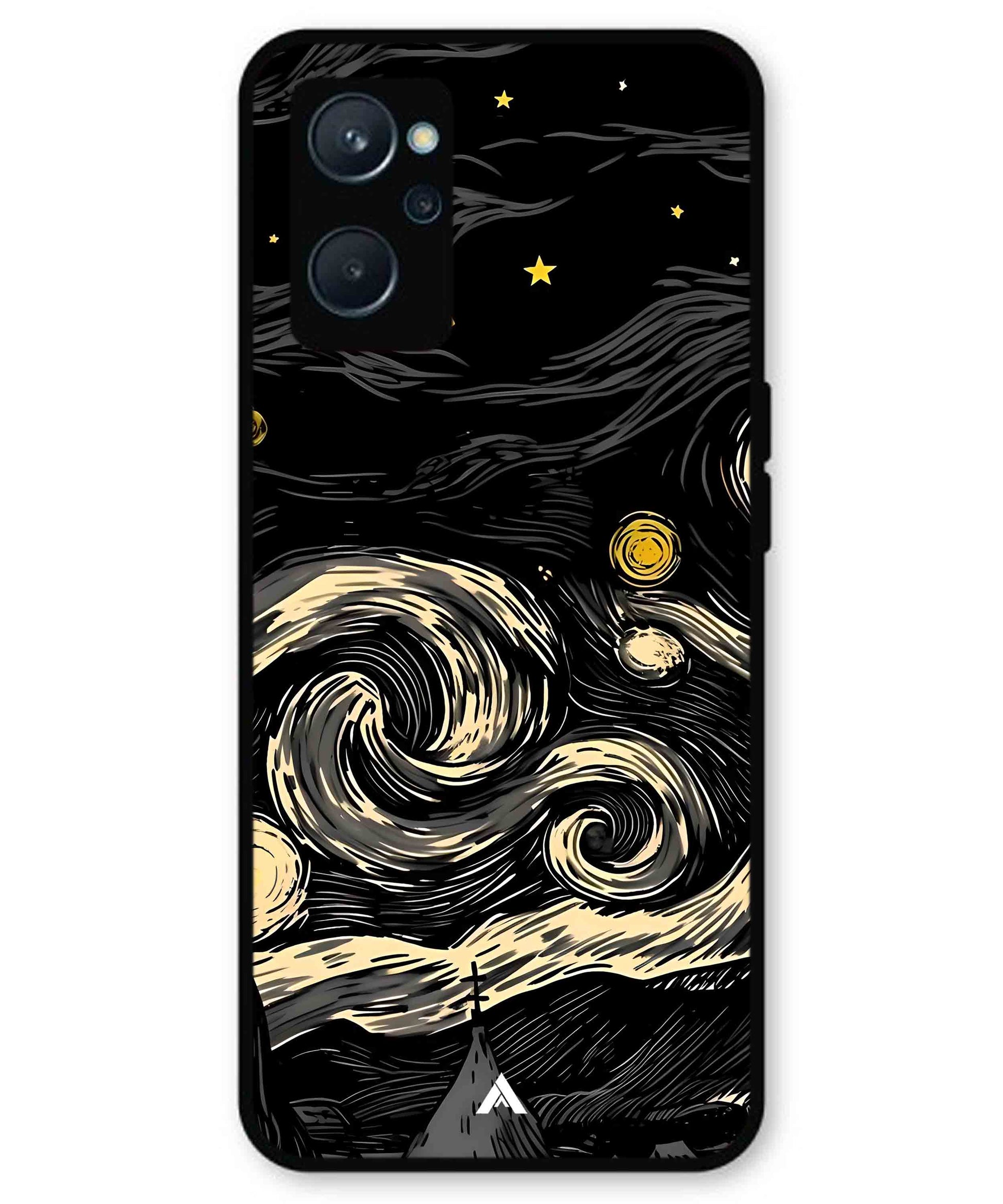 Starry Night Aesthetic Metal Back Cover Phone Case for Realme 10