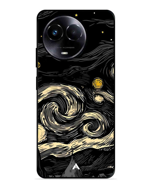 Starry Night Aesthetic Metal Back Cover Phone Case for Realme 11 5G