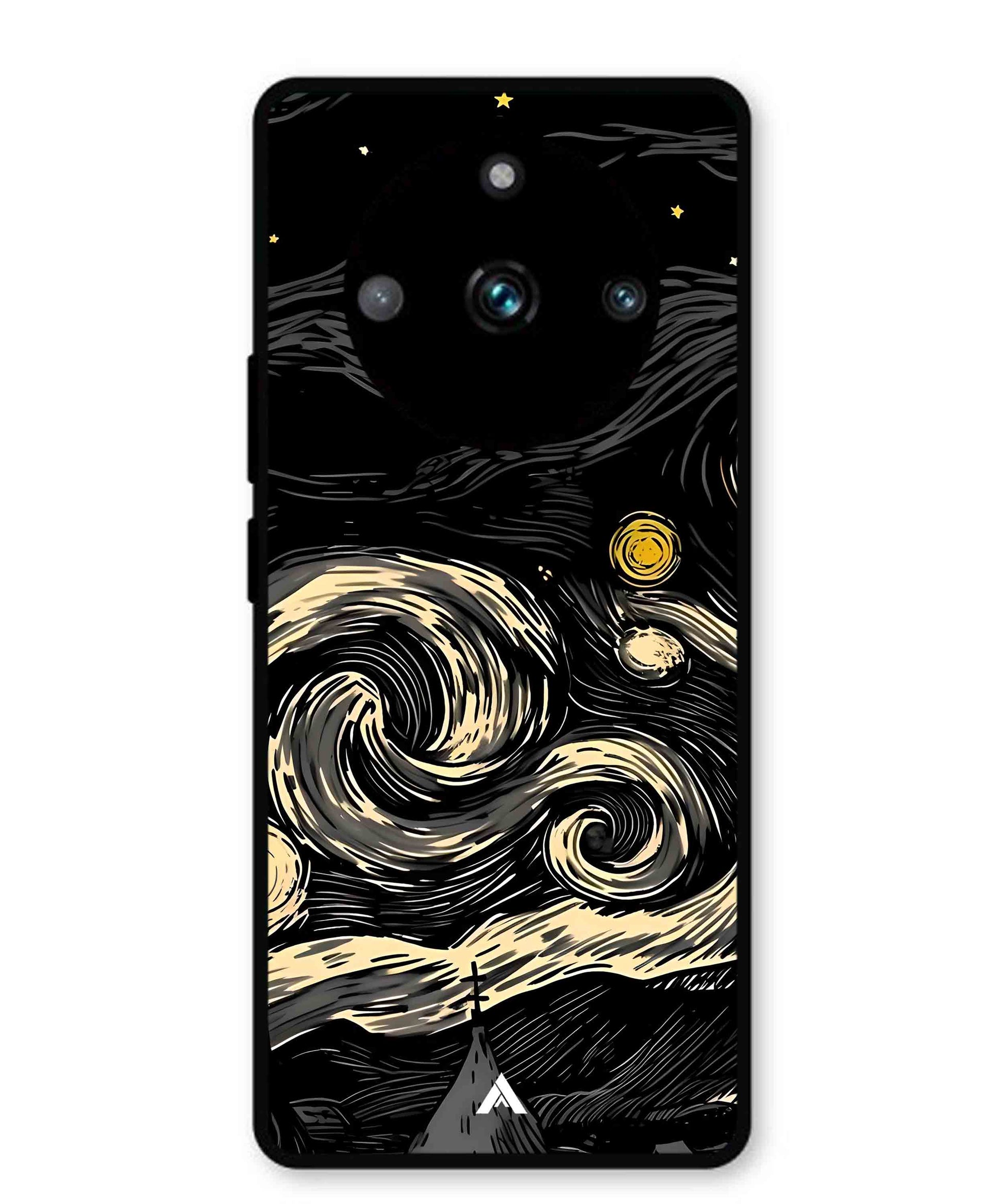 Starry Night Aesthetic Metal Back Cover Phone Case for Realme 11 Pro Plus