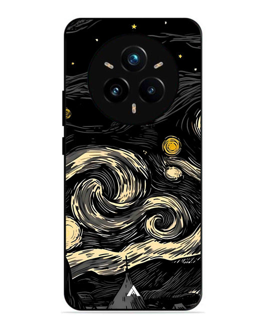 Starry Night Aesthetic Metal Back Cover Phone Case for Realme 14 Pro