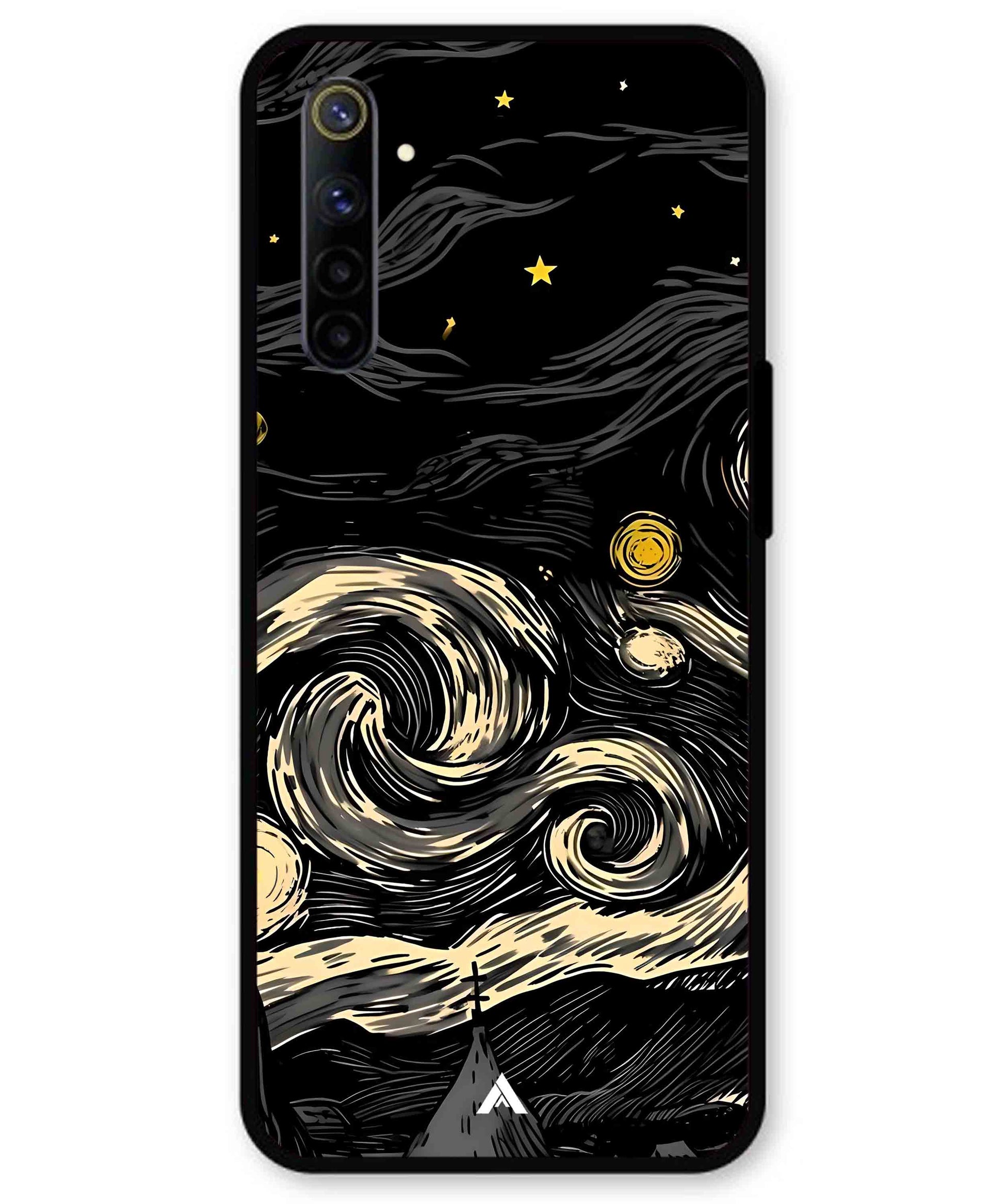 Starry Night Aesthetic Metal Back Cover Phone Case for Realme 6i