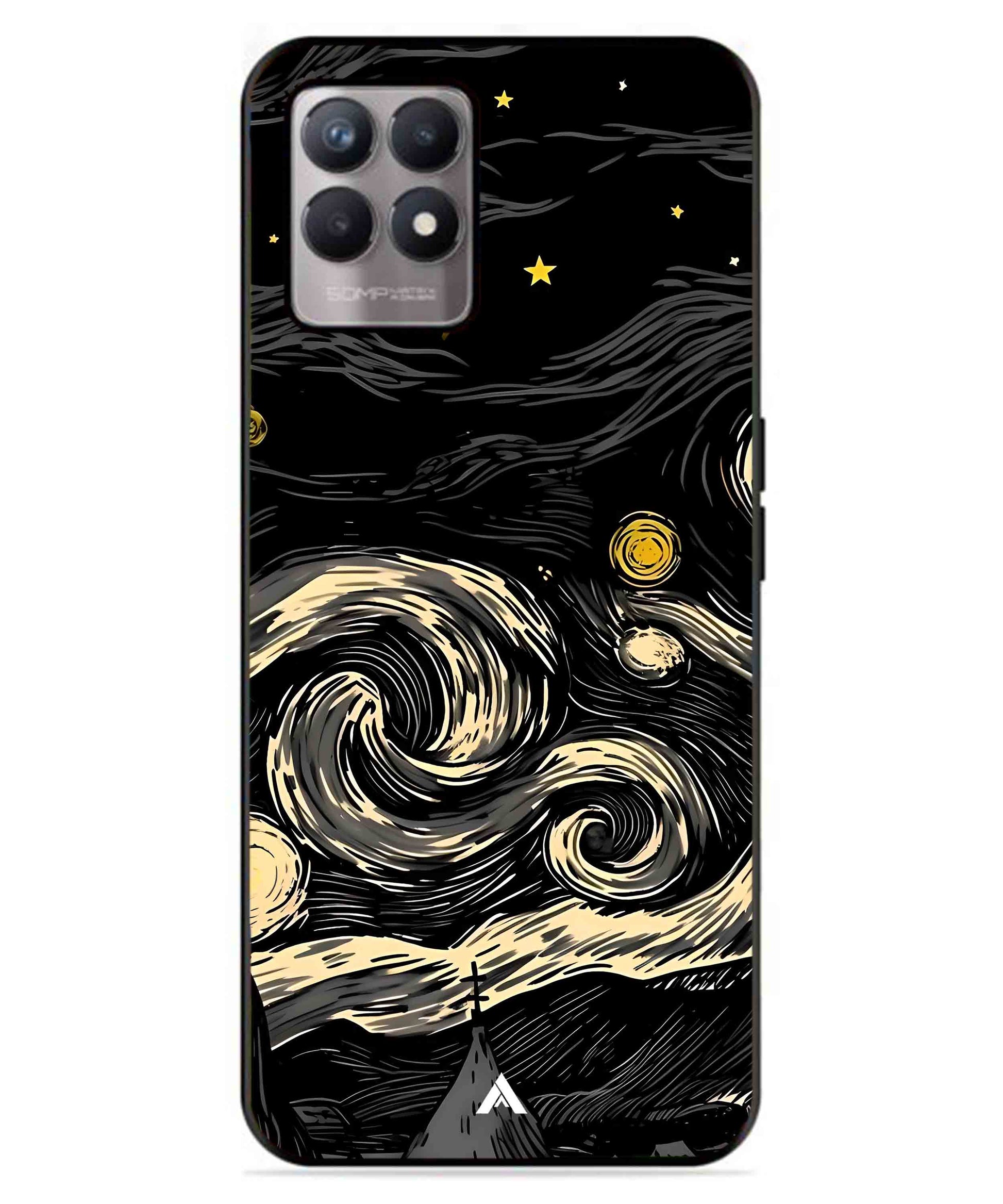 Starry Night Aesthetic Metal Back Cover Phone Case for Realme 8 Pro